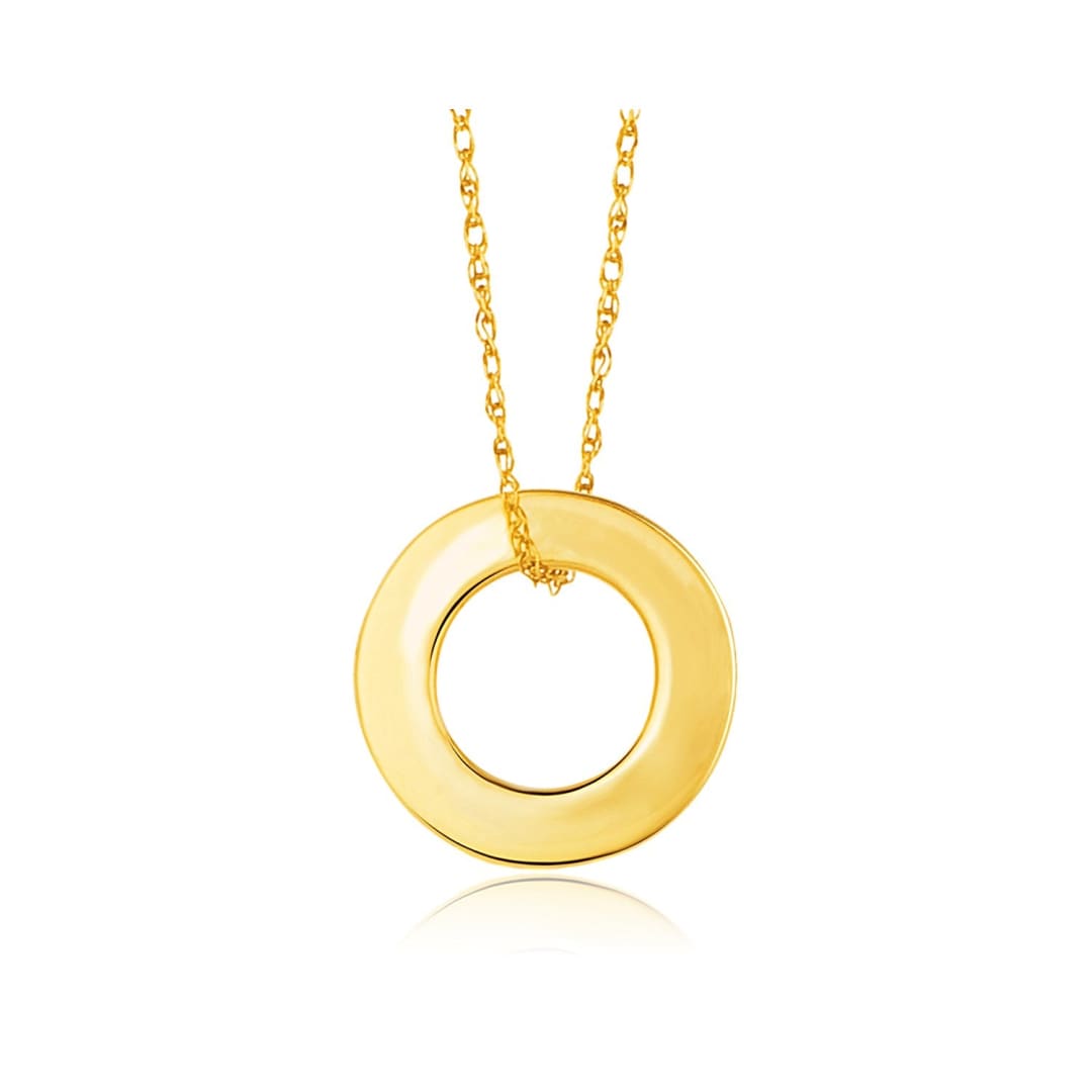 14k Yellow Gold Circle Pendant | Richard Cannon Jewelry