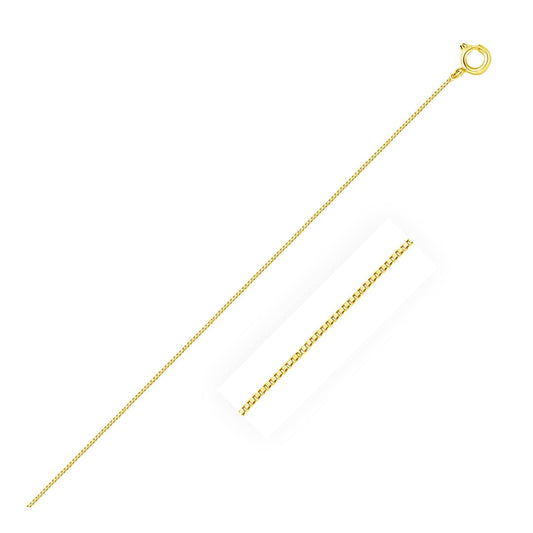 14k Yellow Gold Classic Box Chain 0.45mm | Richard Cannon Jewelry