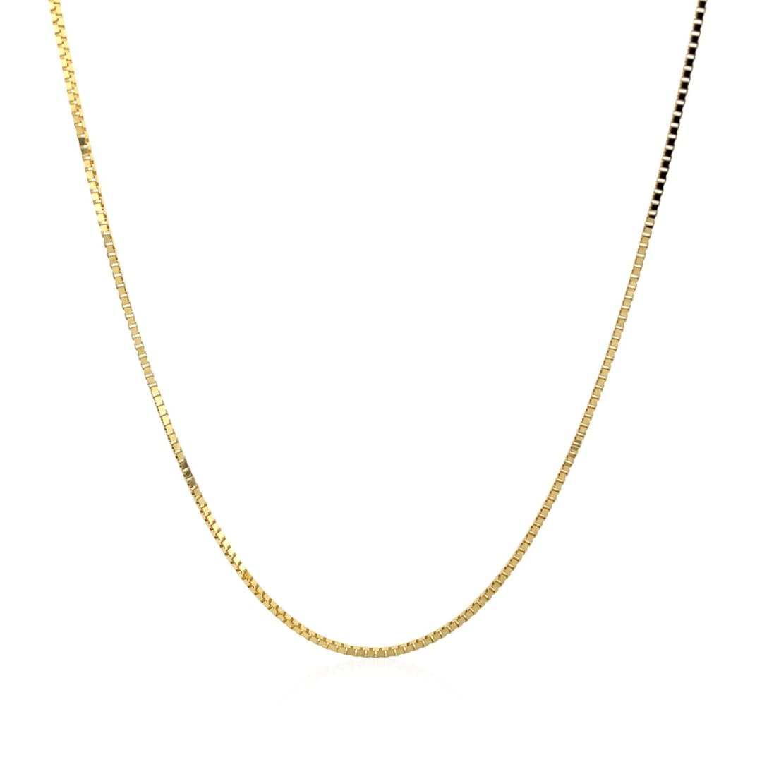 14k Yellow Gold Classic Box Chain 0.8mm | Richard Cannon Jewelry