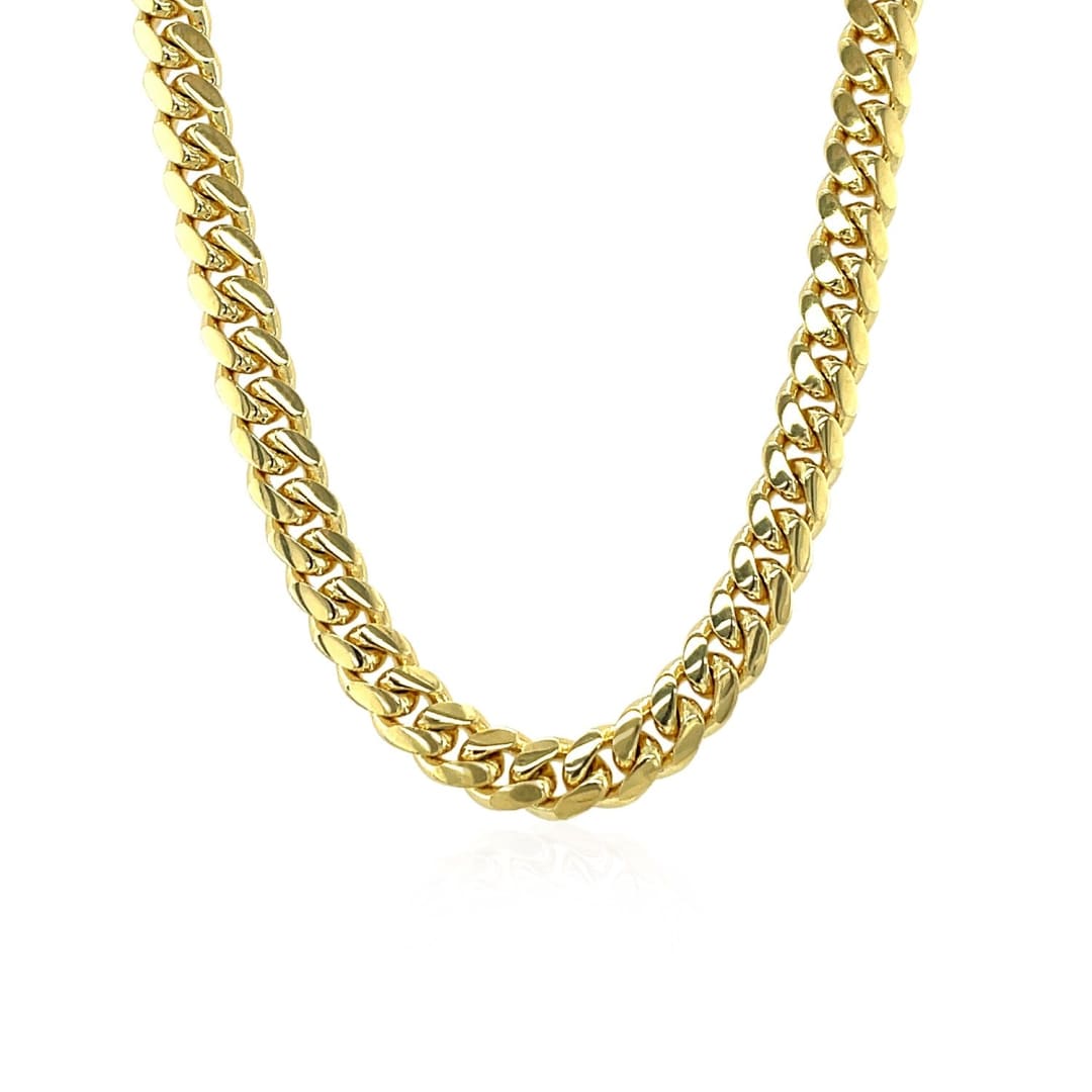 14k Yellow Gold Classic Miami Cuban Solid Chain (4.90 mm) | Richard Cannon Jewelry
