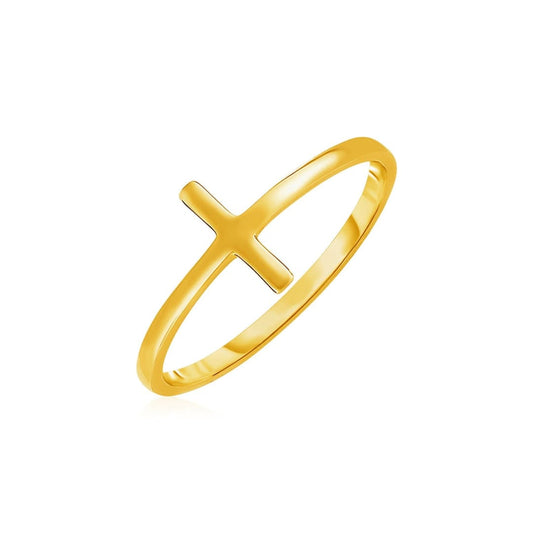 14k Yellow Gold Cross Motif Ring | Richard Cannon Jewelry