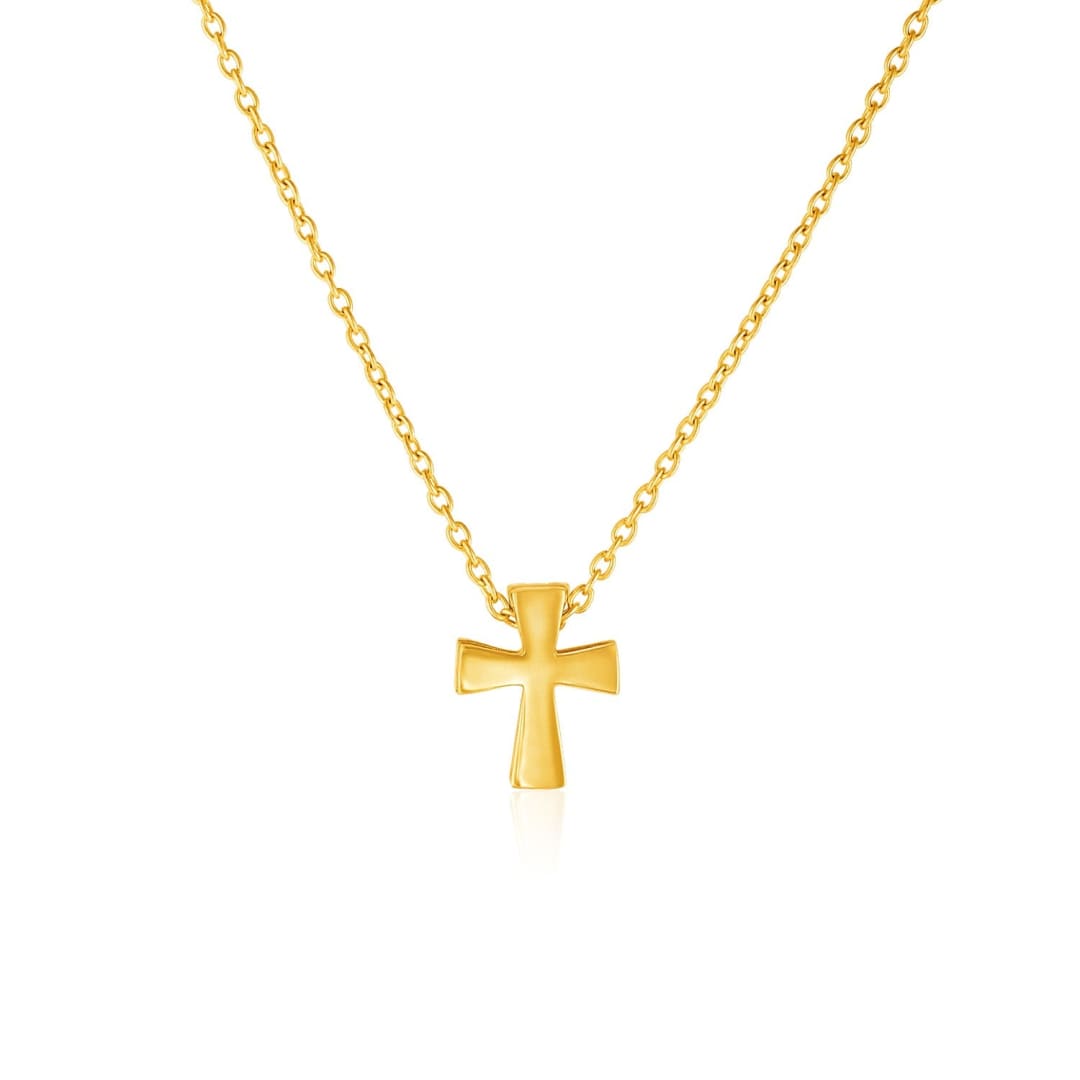 14k Yellow Gold with Cross Pendant | Richard Cannon Jewelry