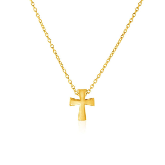 14k Yellow Gold with Cross Pendant | Richard Cannon Jewelry