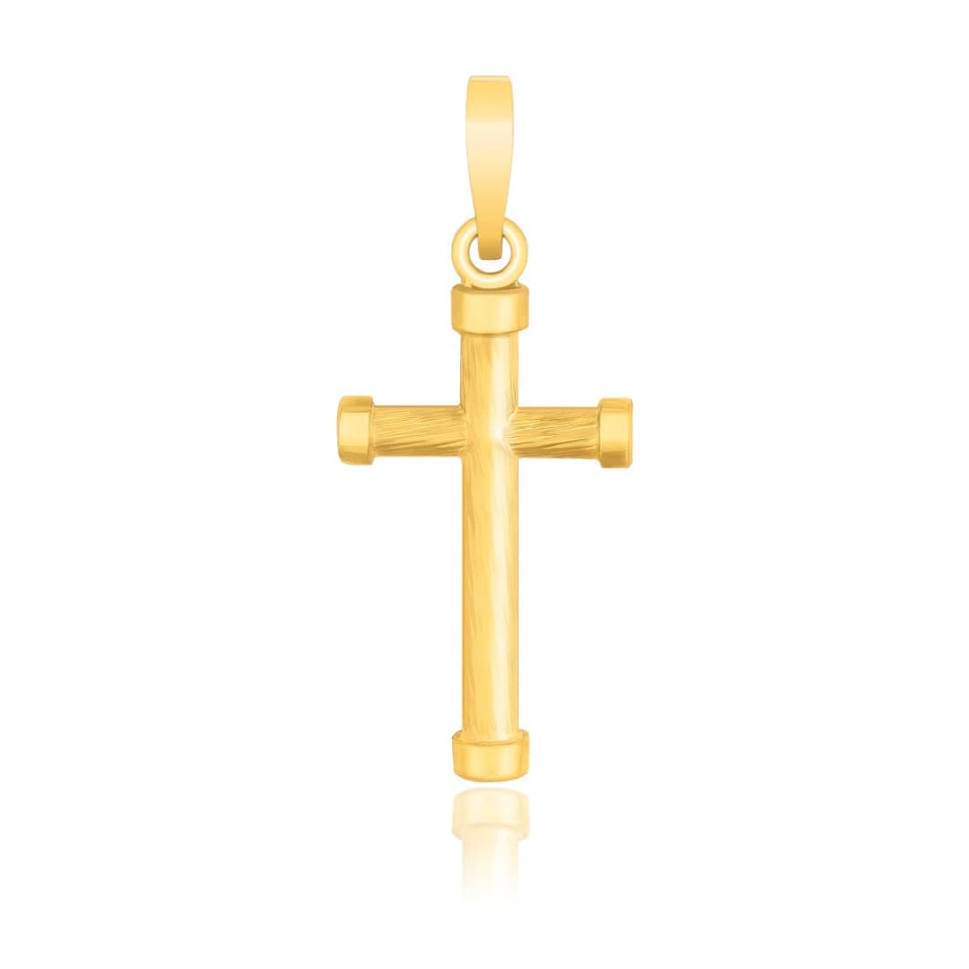 14k Yellow Gold Cross Pendant with Rounded Ends | Richard Cannon Jewelry