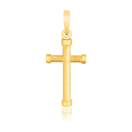 14k Yellow Gold Cross Pendant with Rounded Ends | Richard Cannon Jewelry