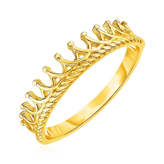 14k Yellow Gold Crown Motif Ring | Richard Cannon Jewelry