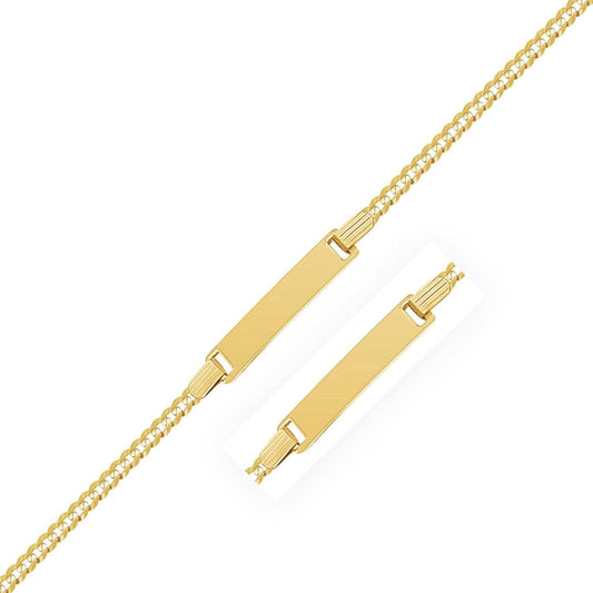 14k Yellow Gold Curb Link Style Children’s ID Bracelet | Richard Cannon Jewelry