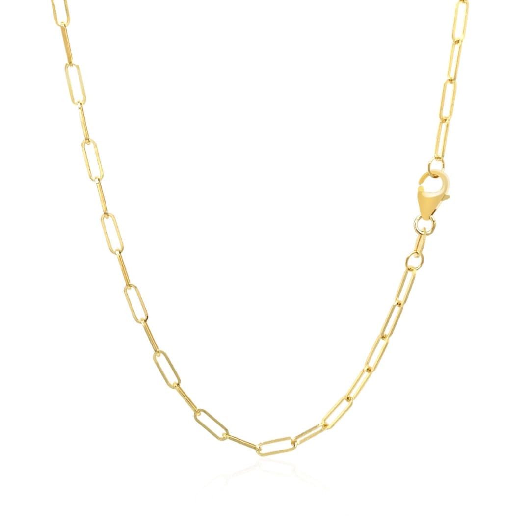 14K Yellow Gold Delicate Paperclip Chain (2.1mm) | Richard Cannon Jewelry