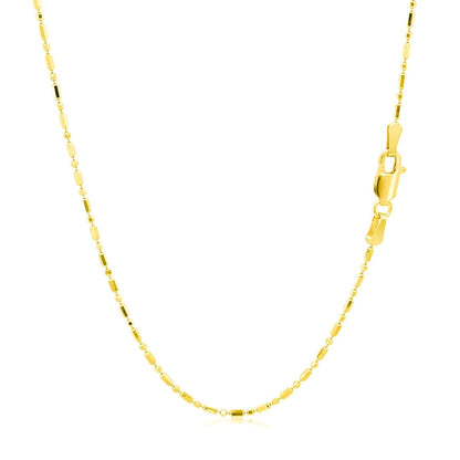 14k Yellow Gold Diamond-Cut Alternating Bead Chain 1.2mm | Richard Cannon Jewelry