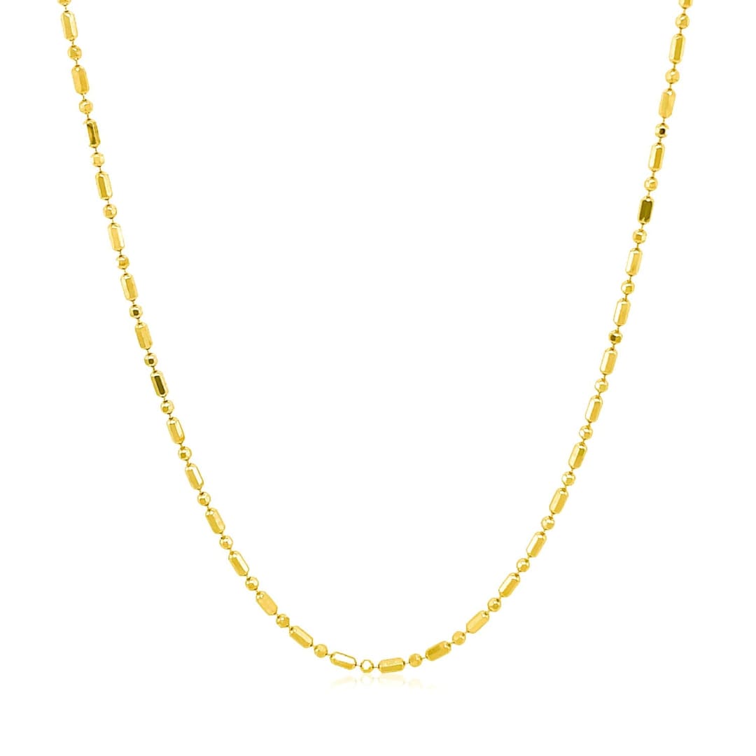 14k Yellow Gold Diamond-Cut Alternating Bead Chain 1.2mm | Richard Cannon Jewelry