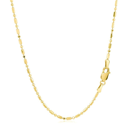 14k Yellow Gold Diamond-Cut Alternating Bead Chain 1.5mm | Richard Cannon Jewelry