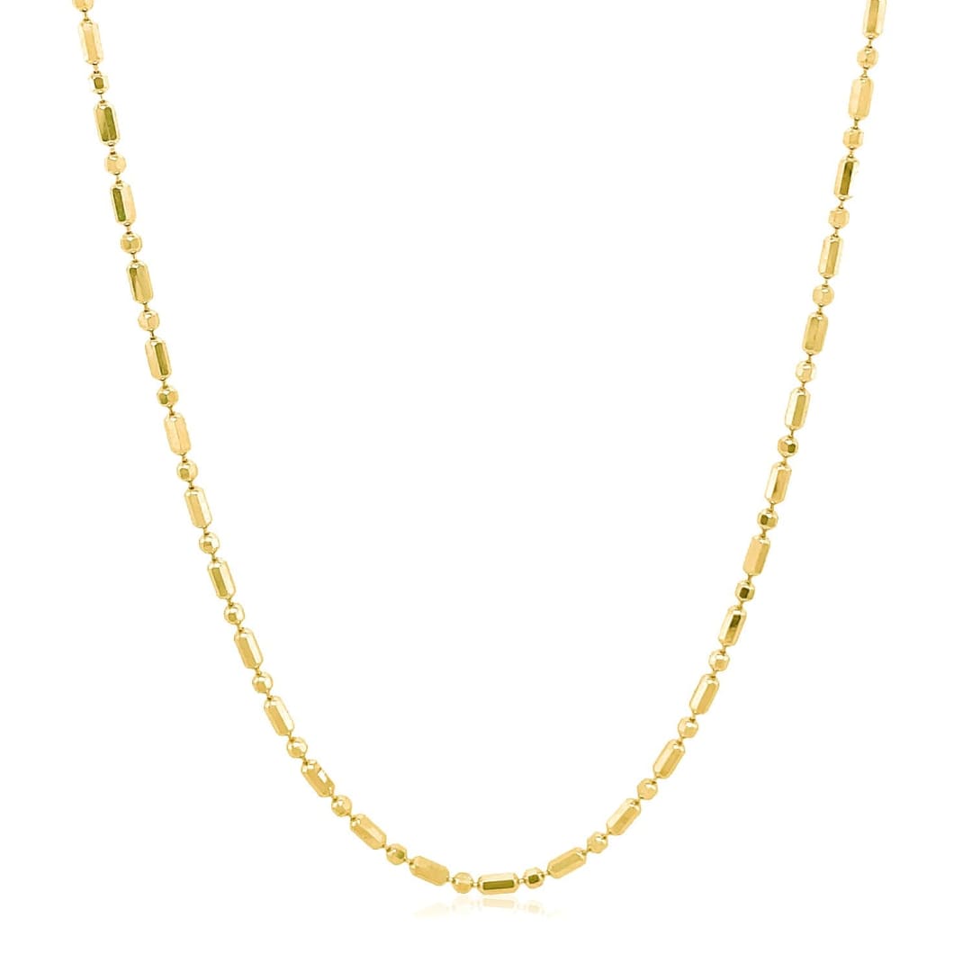 14k Yellow Gold Diamond-Cut Alternating Bead Chain 1.5mm | Richard Cannon Jewelry