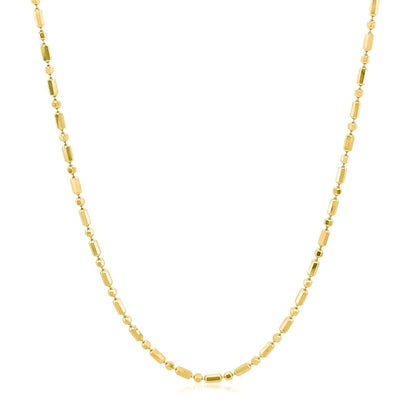 14k Yellow Gold Diamond-Cut Alternating Bead Chain 1.5mm | Richard Cannon Jewelry