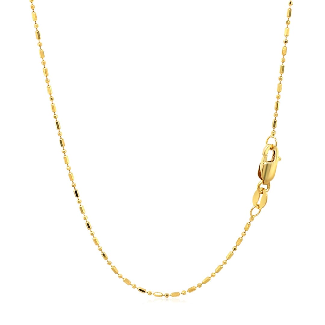 14k Yellow Gold Diamond-Cut Bead Chain 1.0mm | Richard Cannon Jewelry