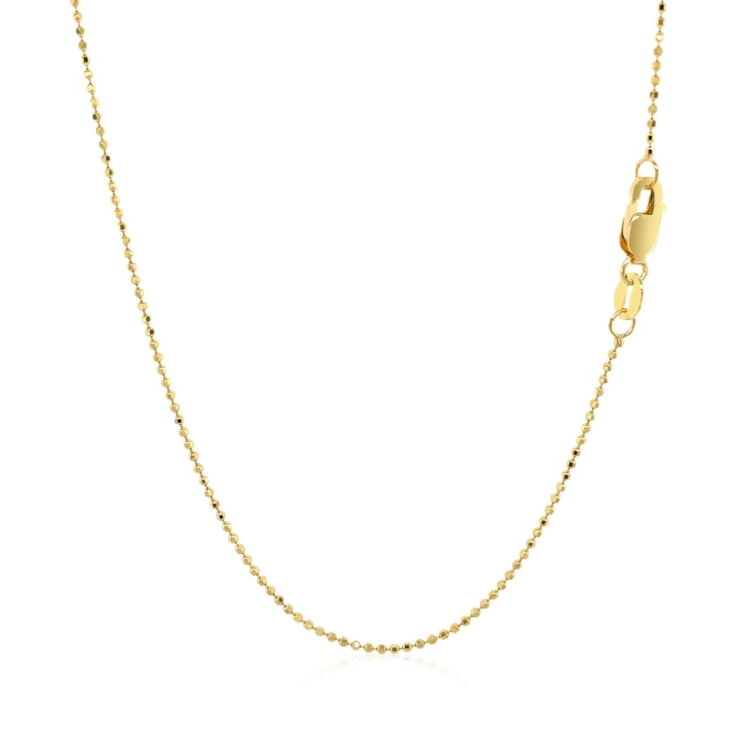 14k Yellow Gold Diamond Cut Bead Chain 1.0mm | Richard Cannon Jewelry