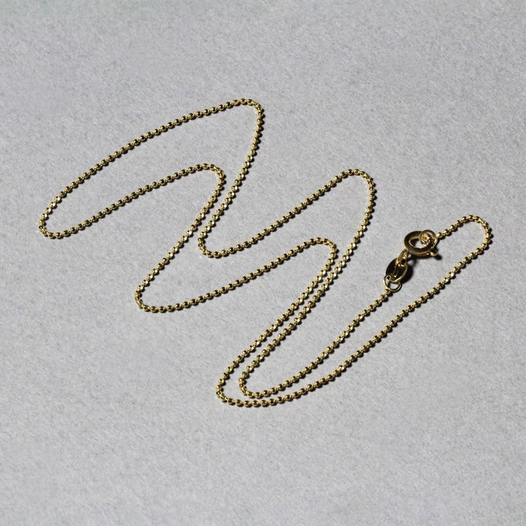 14k Yellow Gold Diamond-Cut Bead Chain 1.0mm | Richard Cannon Jewelry