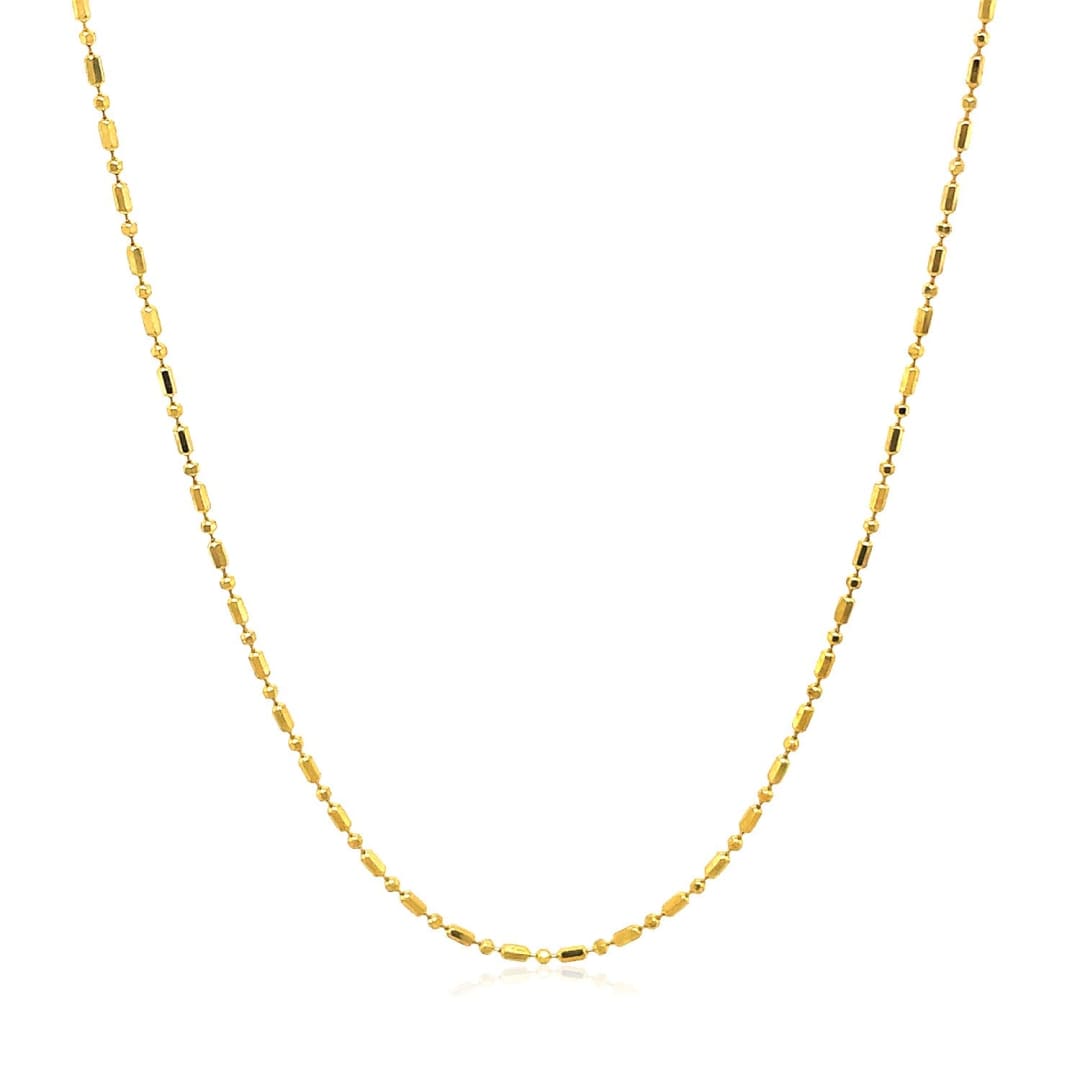 14k Yellow Gold Diamond-Cut Bead Chain 1.0mm | Richard Cannon Jewelry