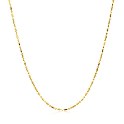 14k Yellow Gold Diamond-Cut Bead Chain 1.0mm | Richard Cannon Jewelry