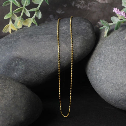 14k Yellow Gold Diamond-Cut Bead Chain 1.0mm | Richard Cannon Jewelry