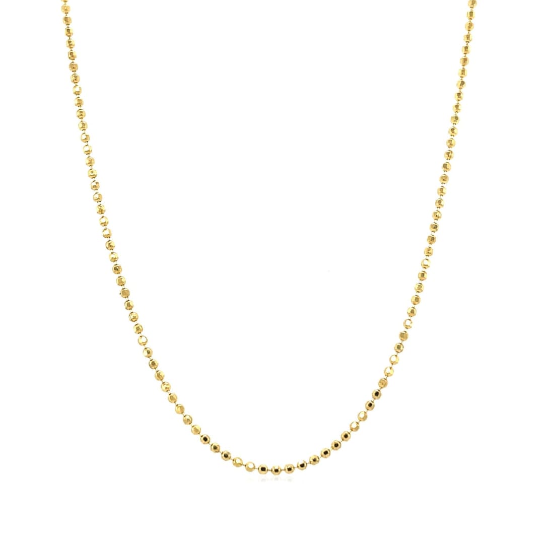 14k Yellow Gold Diamond-Cut Bead Chain 1.2mm | Richard Cannon Jewelry