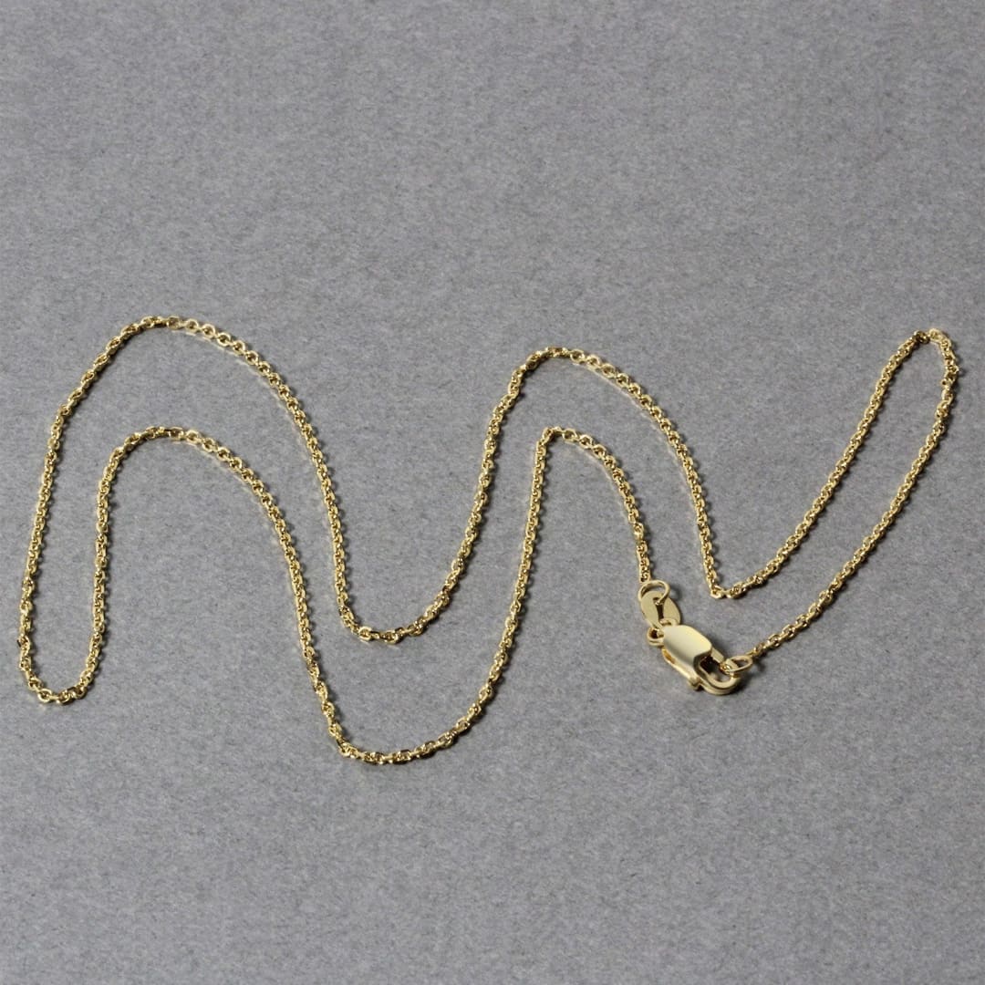 14k Yellow Gold Diamond Cut Cable Link Chain 1.1mm | Richard Cannon Jewelry