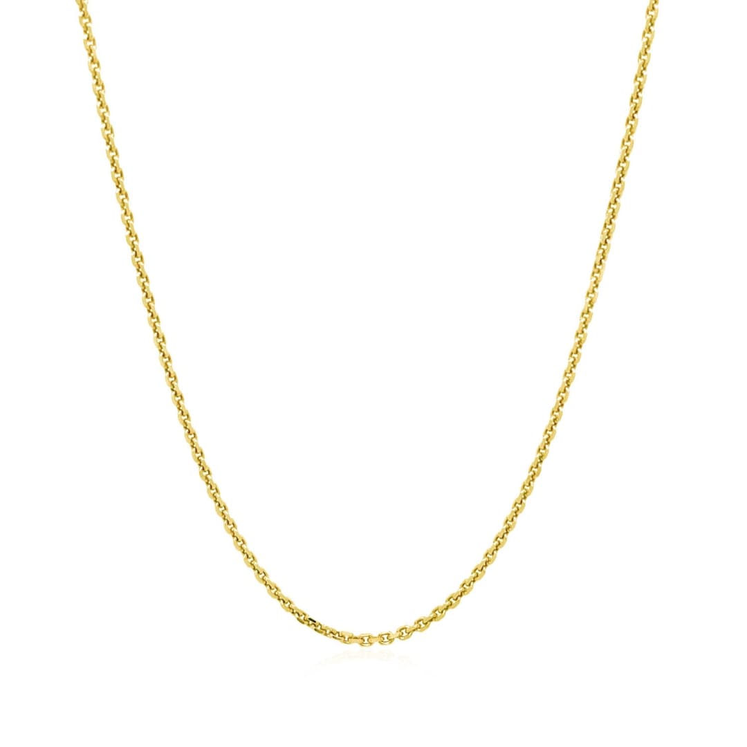 14k Yellow Gold Diamond Cut Cable Link Chain 1.4mm | Richard Cannon Jewelry