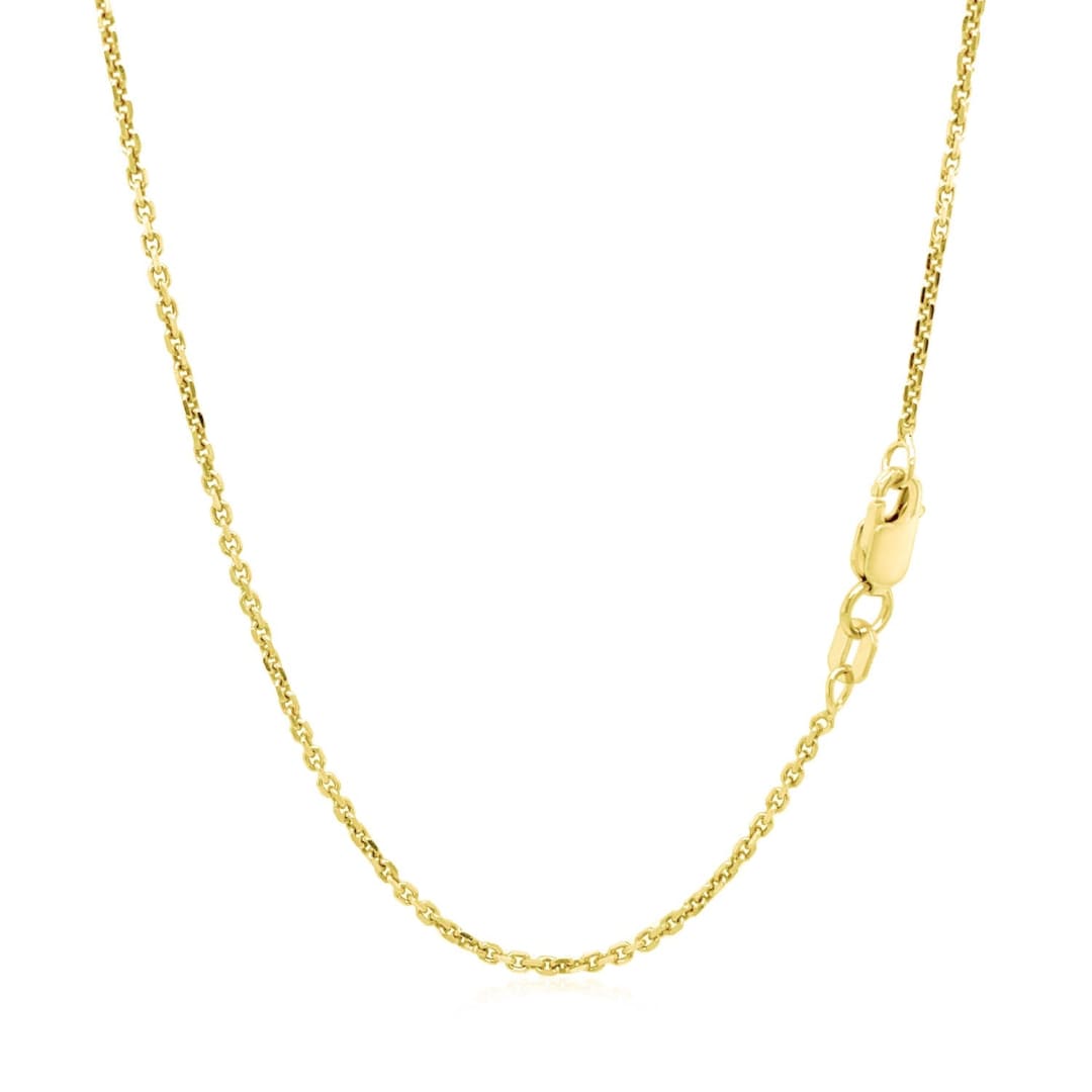 14k Yellow Gold Diamond Cut Cable Link Chain 1.4mm | Richard Cannon Jewelry