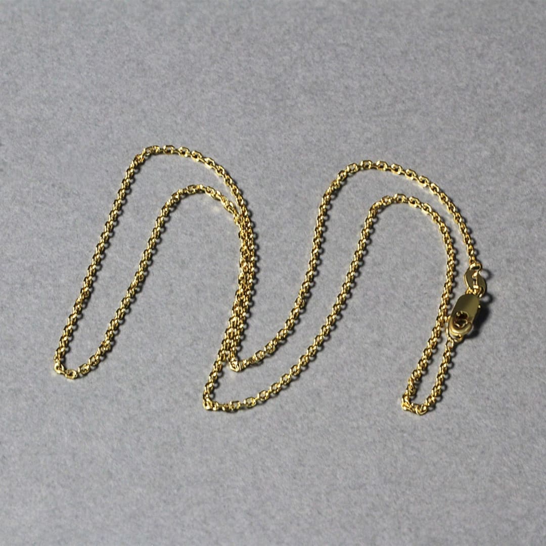 14k Yellow Gold Diamond Cut Cable Link Chain 1.4mm | Richard Cannon Jewelry