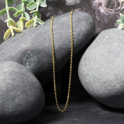 14k Yellow Gold Diamond Cut Cable Link Chain 1.4mm | Richard Cannon Jewelry