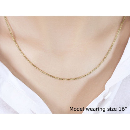 14k Yellow Gold Diamond Cut Cable Link Chain 1.5mm | Richard Cannon Jewelry