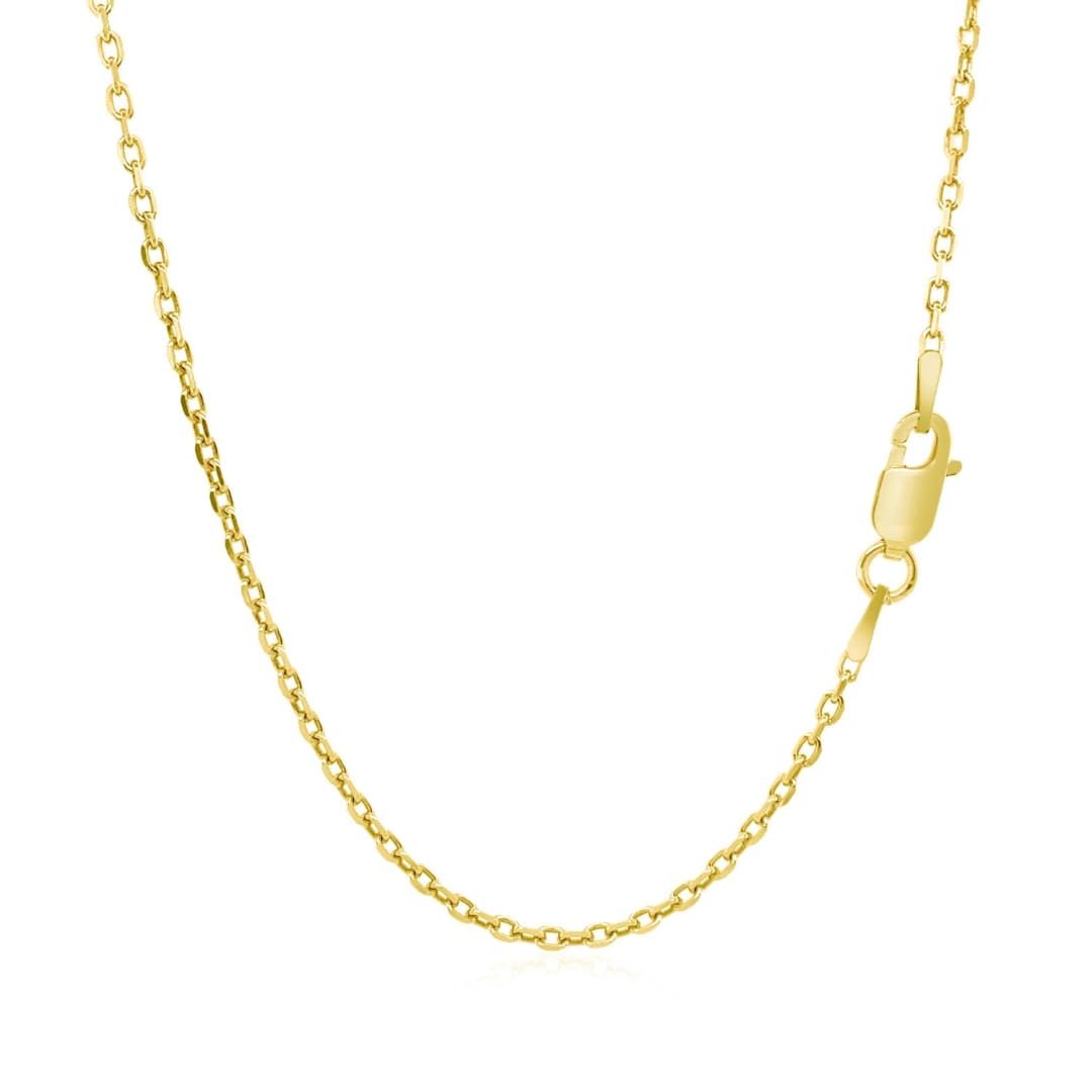 14k Yellow Gold Diamond Cut Cable Link Chain 1.5mm | Richard Cannon Jewelry