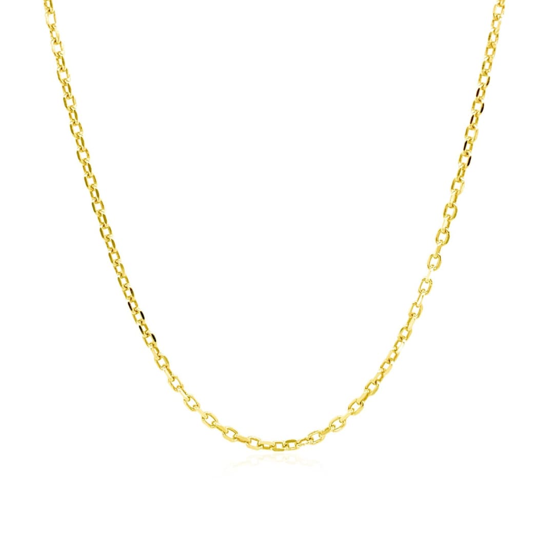 14k Yellow Gold Diamond Cut Cable Link Chain 1.5mm | Richard Cannon Jewelry