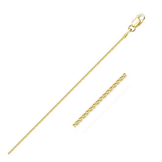 14k Yellow Gold Diamond Cut Round Wheat Chain 1.0mm | Richard Cannon Jewelry