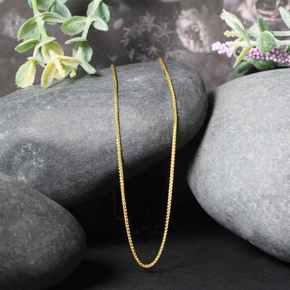 14k Yellow Gold Diamond Cut Round Wheat Chain 1.0mm | Richard Cannon Jewelry