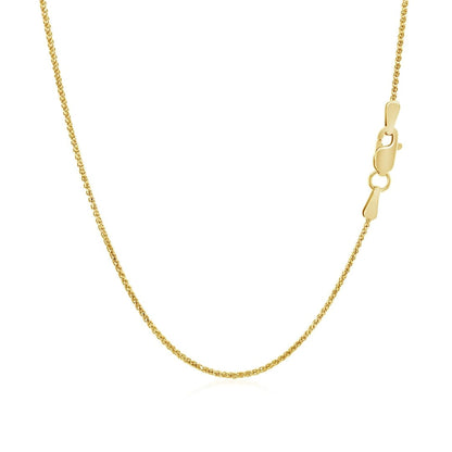 14k Yellow Gold Diamond Cut Round Wheat Chain 1.0mm | Richard Cannon Jewelry