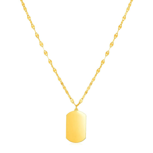 14K Yellow Gold Dog Tag Necklace | Richard Cannon Jewelry