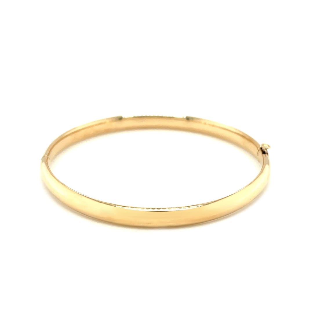 14k Yellow Gold Dome Design Polished Children’s Bangle | Richard Cannon Jewelry