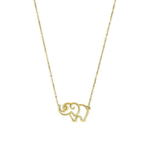 14k Yellow Gold Elephant Necklace | Richard Cannon Jewelry