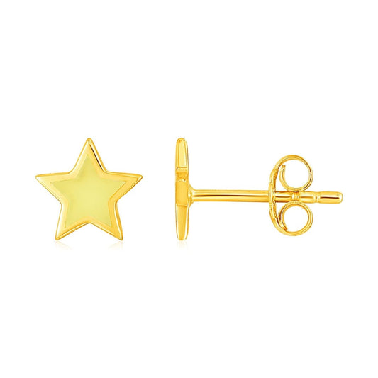 14k Yellow Gold and Enamel Yellow Star Stud Earrings | Richard Cannon Jewelry