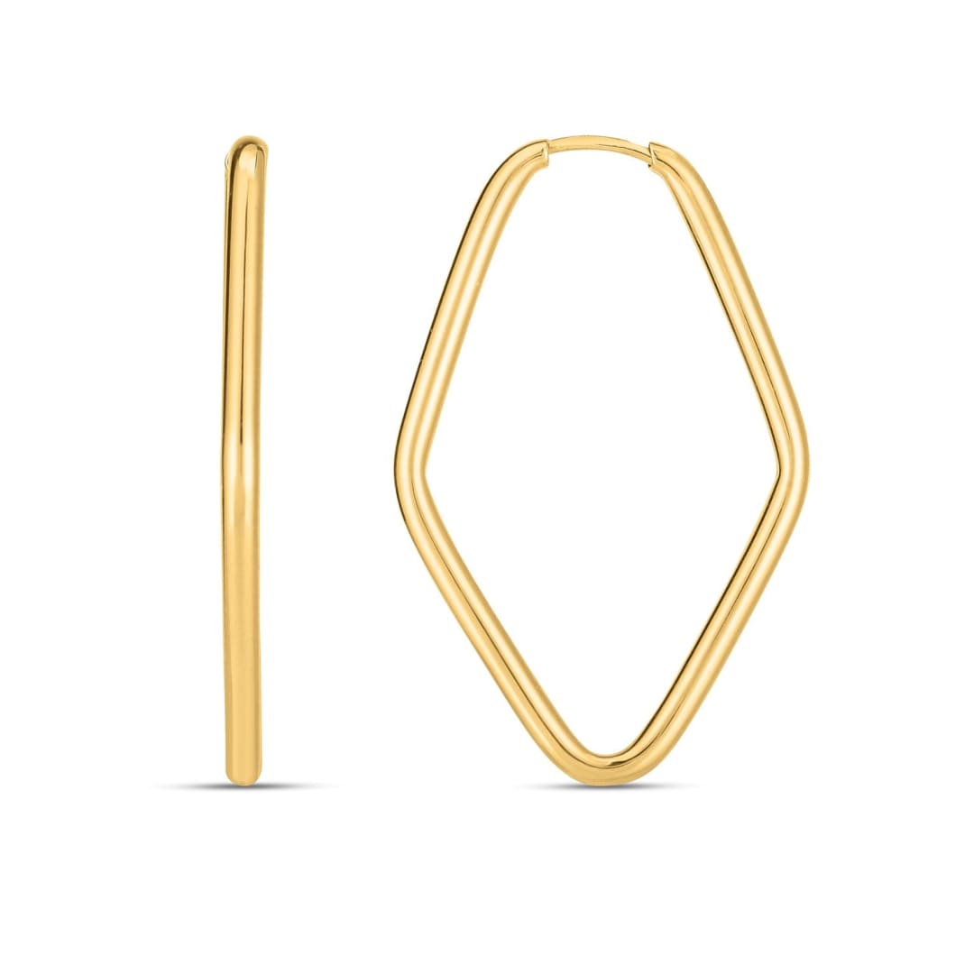 14k Yellow Gold Endless Marquise Hoops | Richard Cannon Jewelry