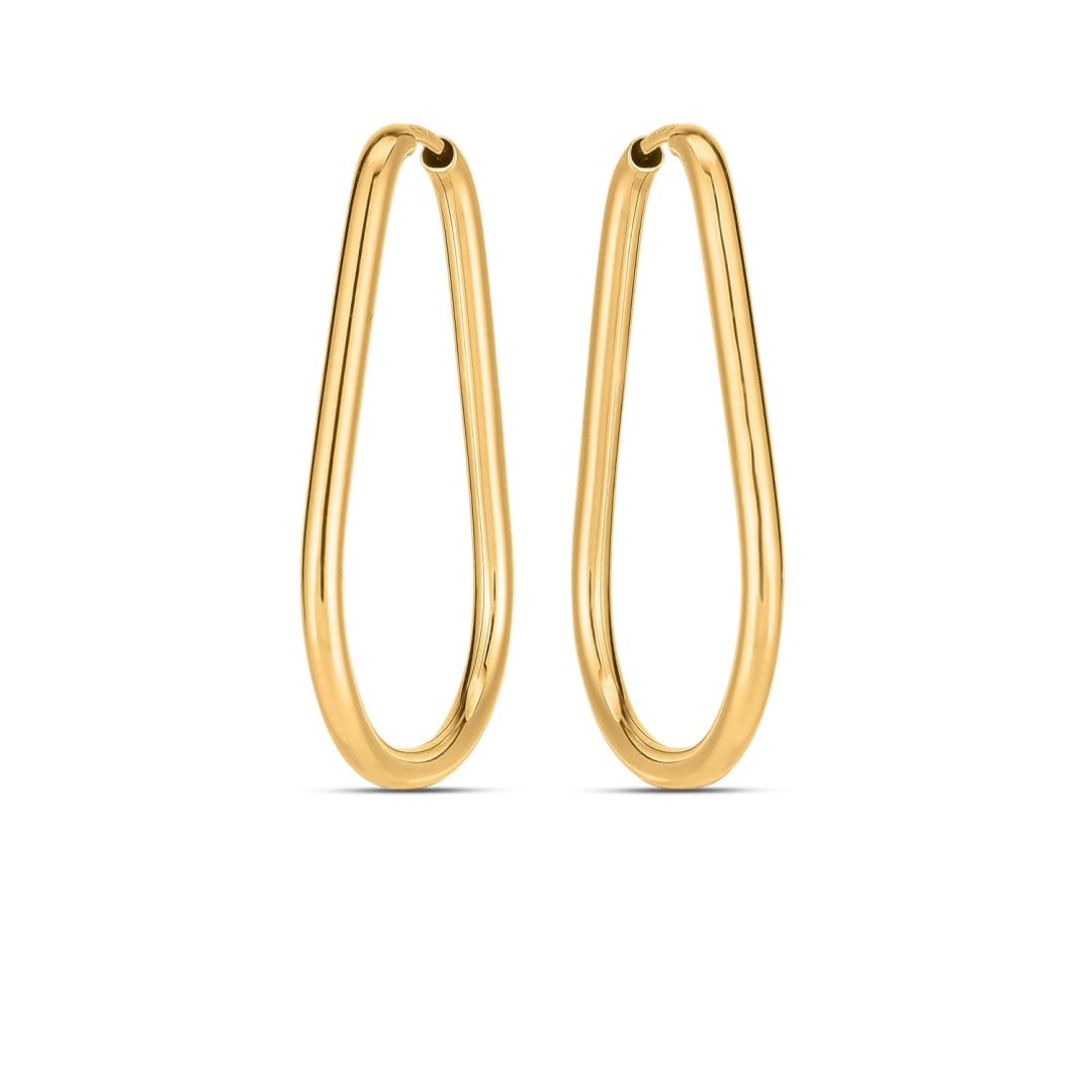 14k Yellow Gold Endless Pear Hoop Earrings | Richard Cannon Jewelry