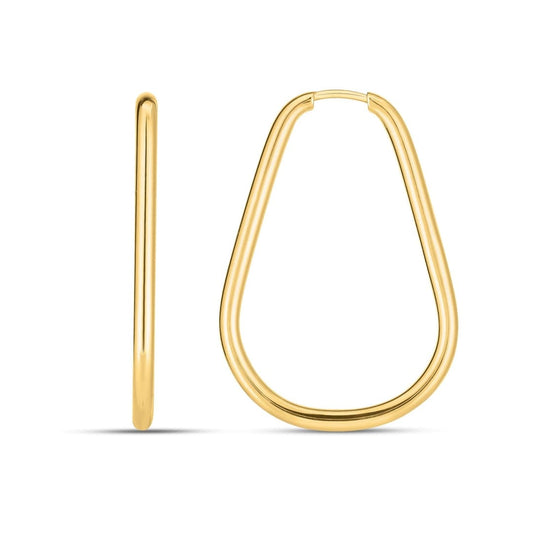 14k Yellow Gold Endless Pear Hoop Earrings | Richard Cannon Jewelry