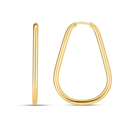 14k Yellow Gold Endless Pear Hoop Earrings | Richard Cannon Jewelry