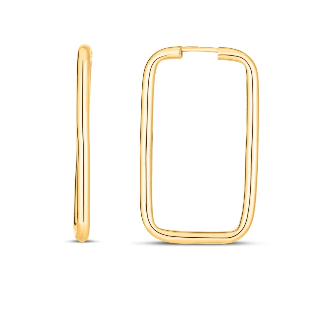 14k Yellow Gold Endless Rectangle Hoops | Richard Cannon Jewelry