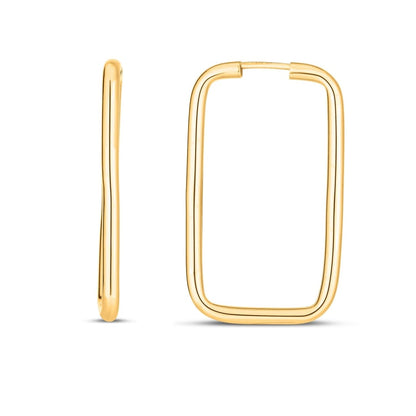 14k Yellow Gold Endless Rectangle Hoops | Richard Cannon Jewelry