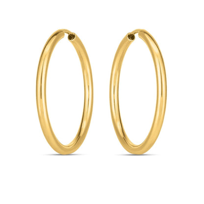 14k Yellow Gold Endless Round Hoop Earrings | Richard Cannon Jewelry