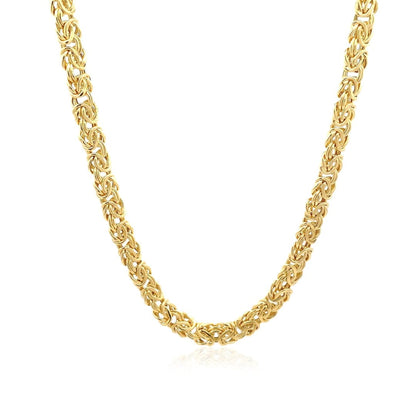 14k Yellow Gold Fancy Byzantine Chain Necklace | Richard Cannon Jewelry