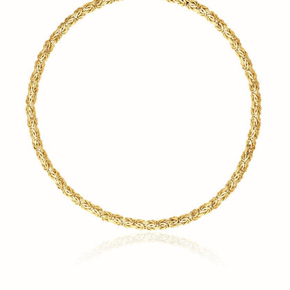 14k Yellow Gold Fancy Byzantine Chain Necklace | Richard Cannon Jewelry
