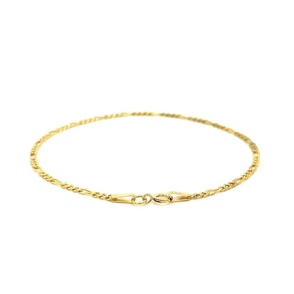 14k Yellow Gold Figaro Anklet 1.5mm | Richard Cannon Jewelry