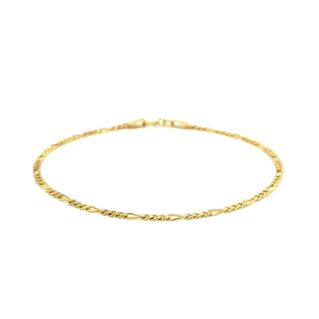 14k Yellow Gold Figaro Anklet 1.5mm | Richard Cannon Jewelry